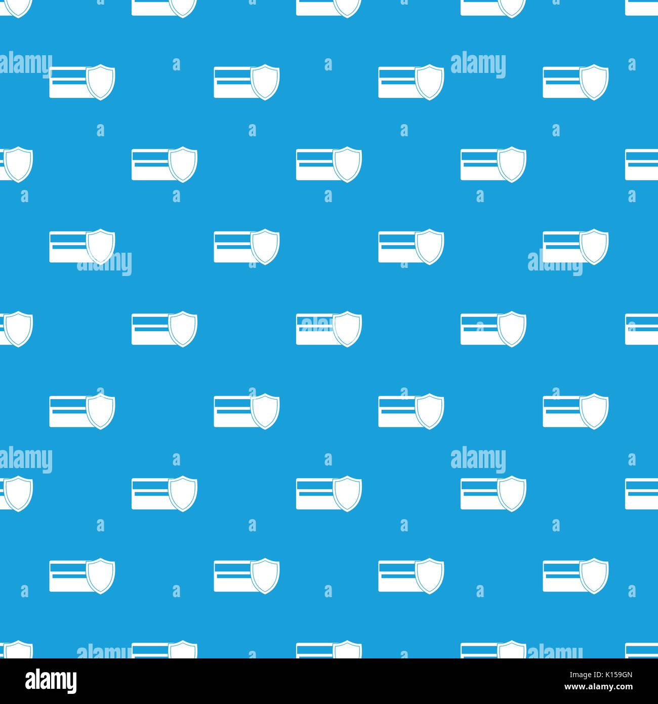 Credit card and shield pattern seamless blue Stock Vector