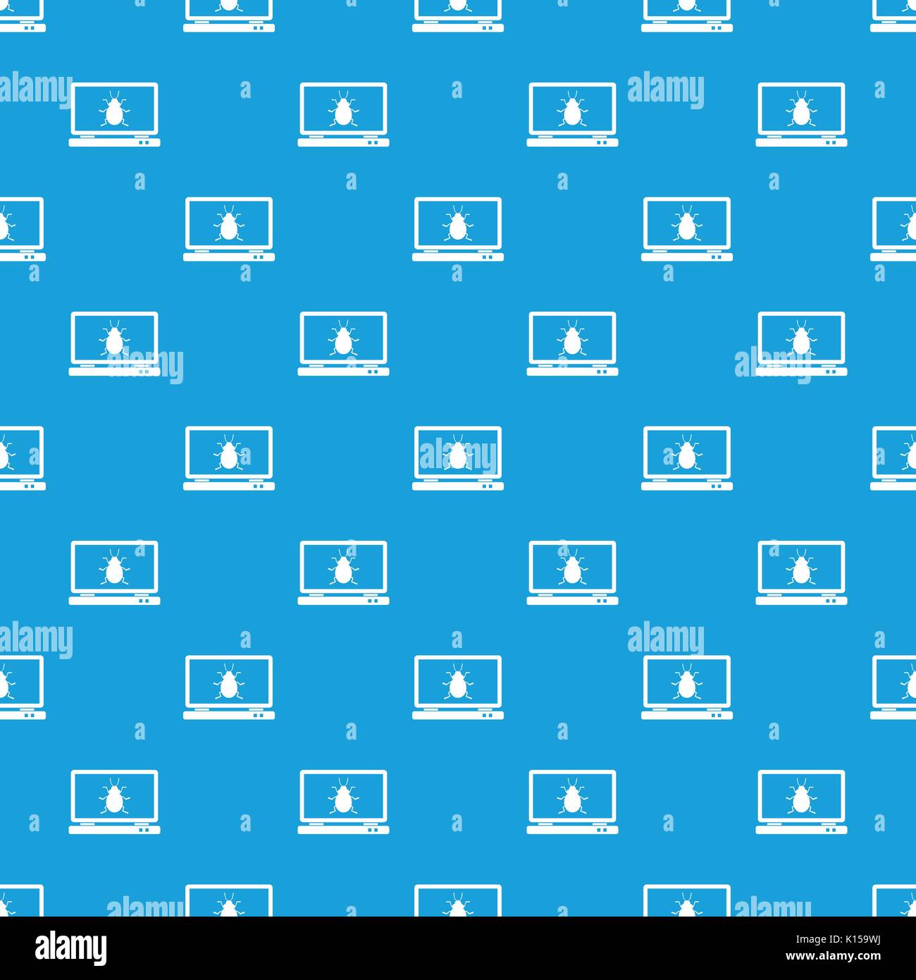 Laptop pattern seamless blue Stock Vector