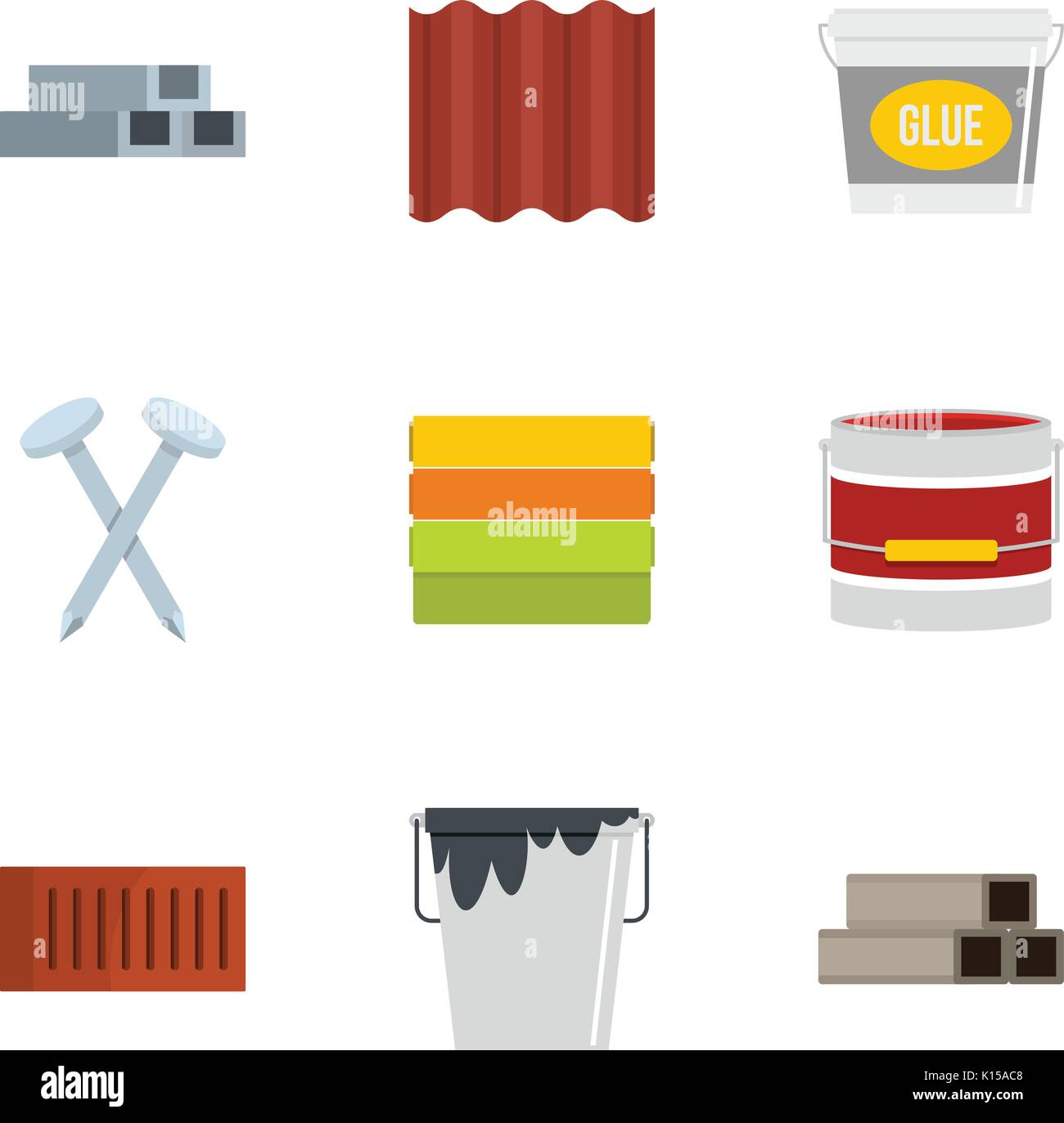 Construction tool icon set, flat style Stock Vector Image & Art - Alamy