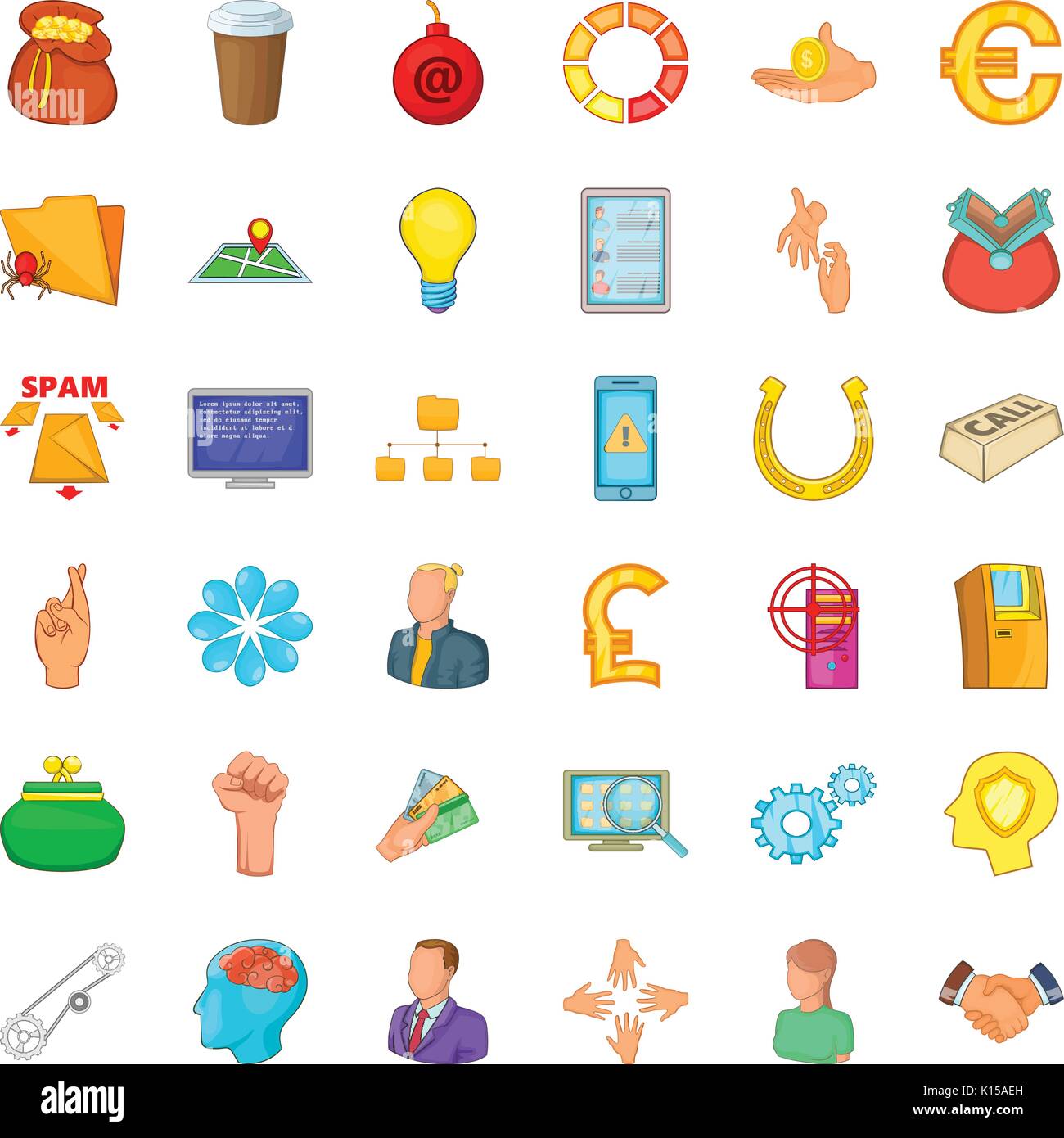 Command icons set, cartoon style Stock Vector Image & Art - Alamy