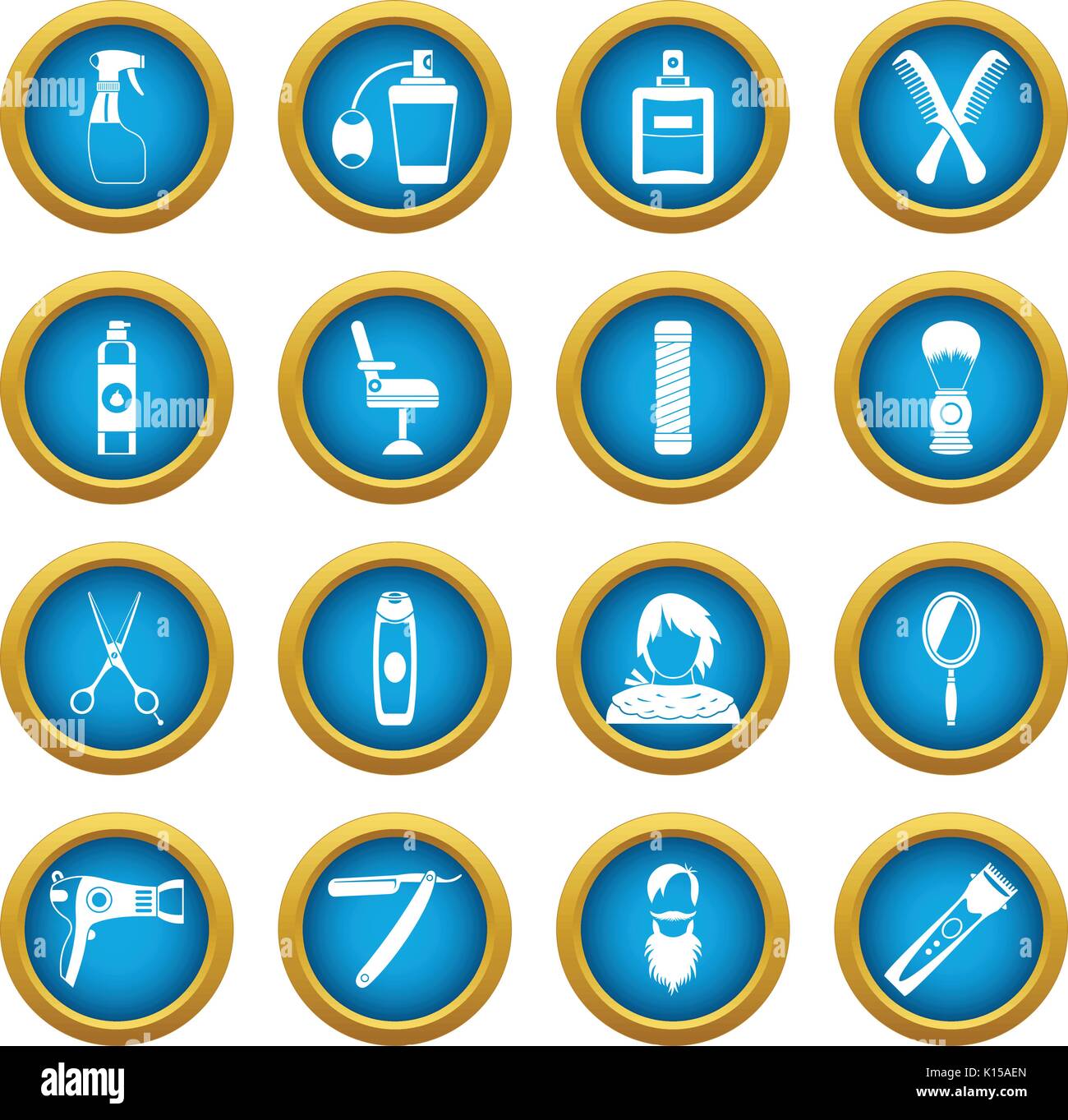 Hairdressing icons blue circle set Stock Vector Image & Art Alamy