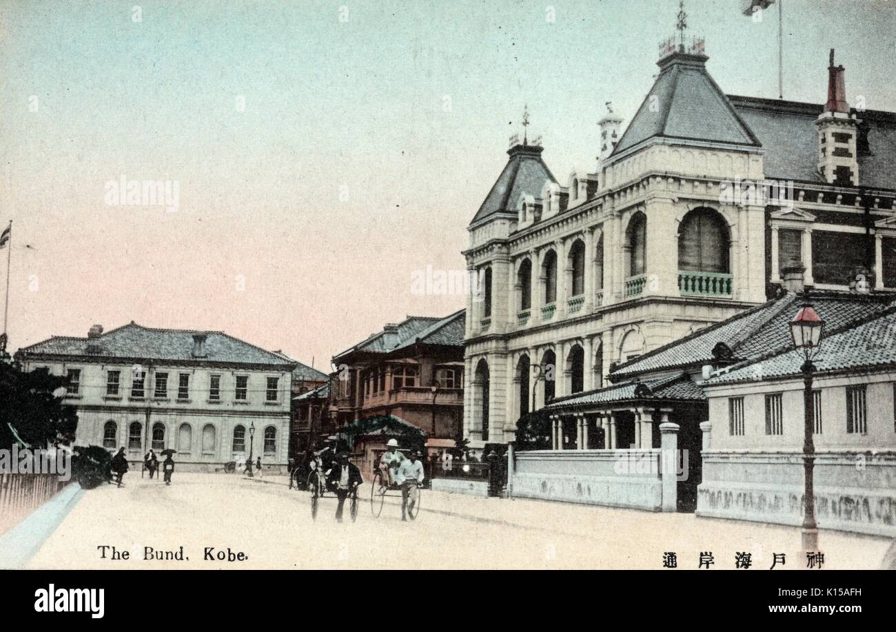 The Bund Kobe, Japan, 1904. From the New York Public Library. Stock Photo