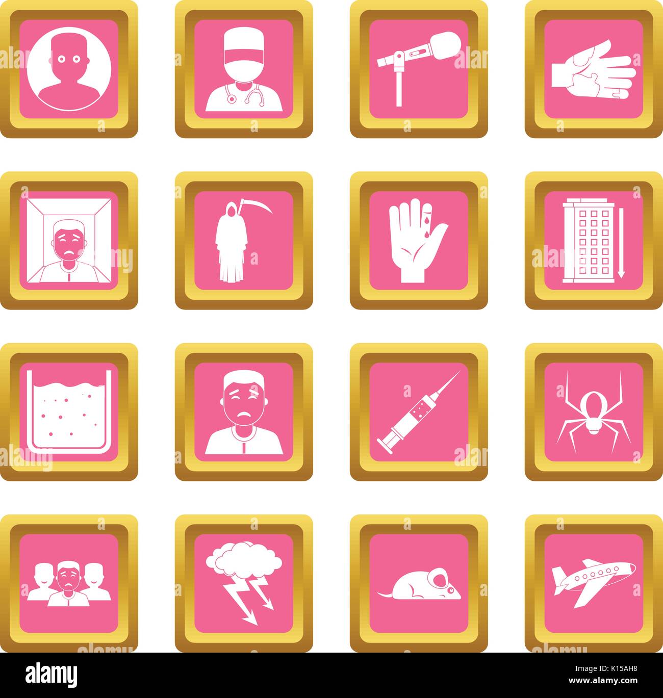 Phobia symbols icons pink Stock Vector Image & Art - Alamy