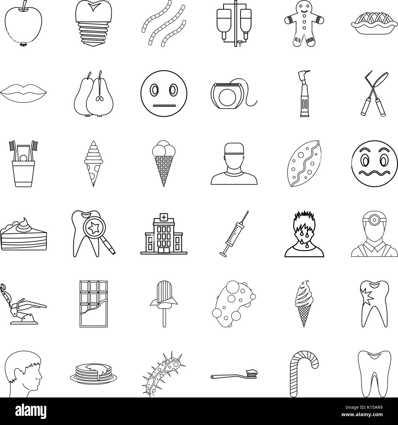 Pain icons set, outline style Stock Vector Image & Art - Alamy