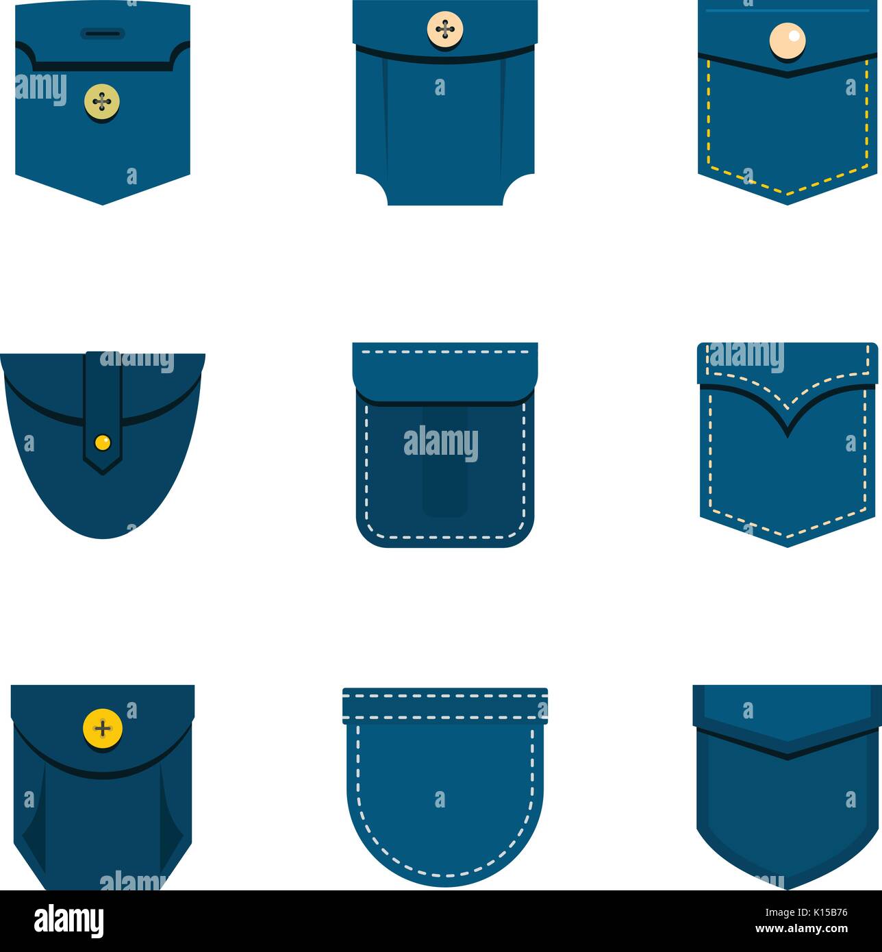 Fashion pocket icon set, flat style Stock Vector Image & Art - Alamy