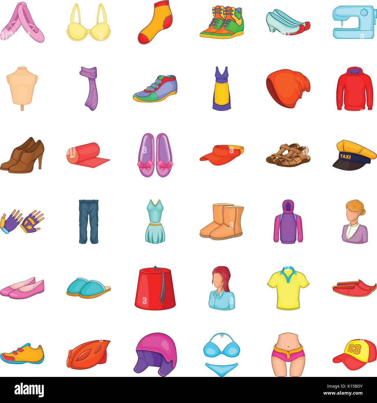Sewing icons set, cartoon style Stock Vector Image & Art - Alamy