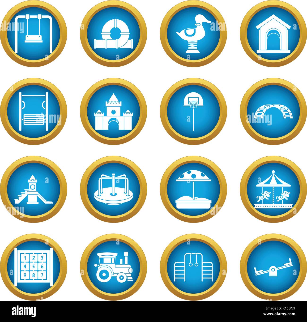 Playground icons blue circle set Stock Vector Image & Art - Alamy