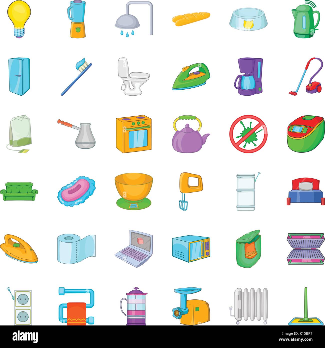Home socket icons set, cartoon style Stock Vector Image & Art - Alamy