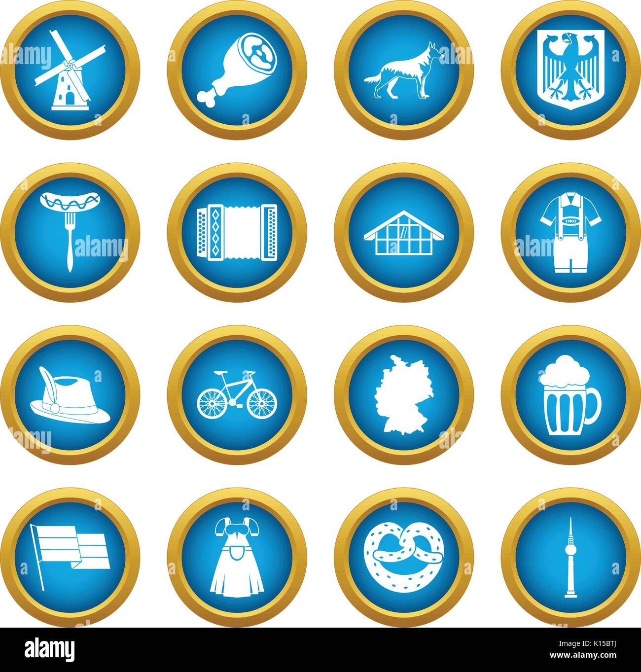 Germany icons blue circle set Stock Vector Image & Art - Alamy