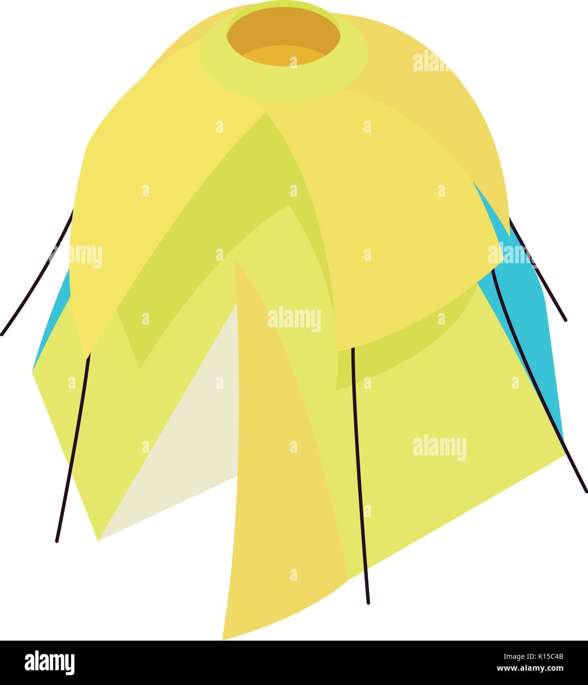 Yellow tent icon, isometric 3d style Stock Vector