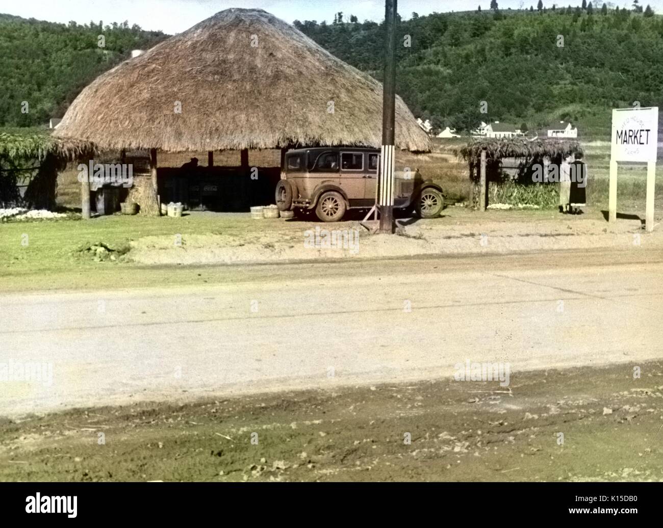 Farm market, Red House, West Virginia, 1935. From the New York Public