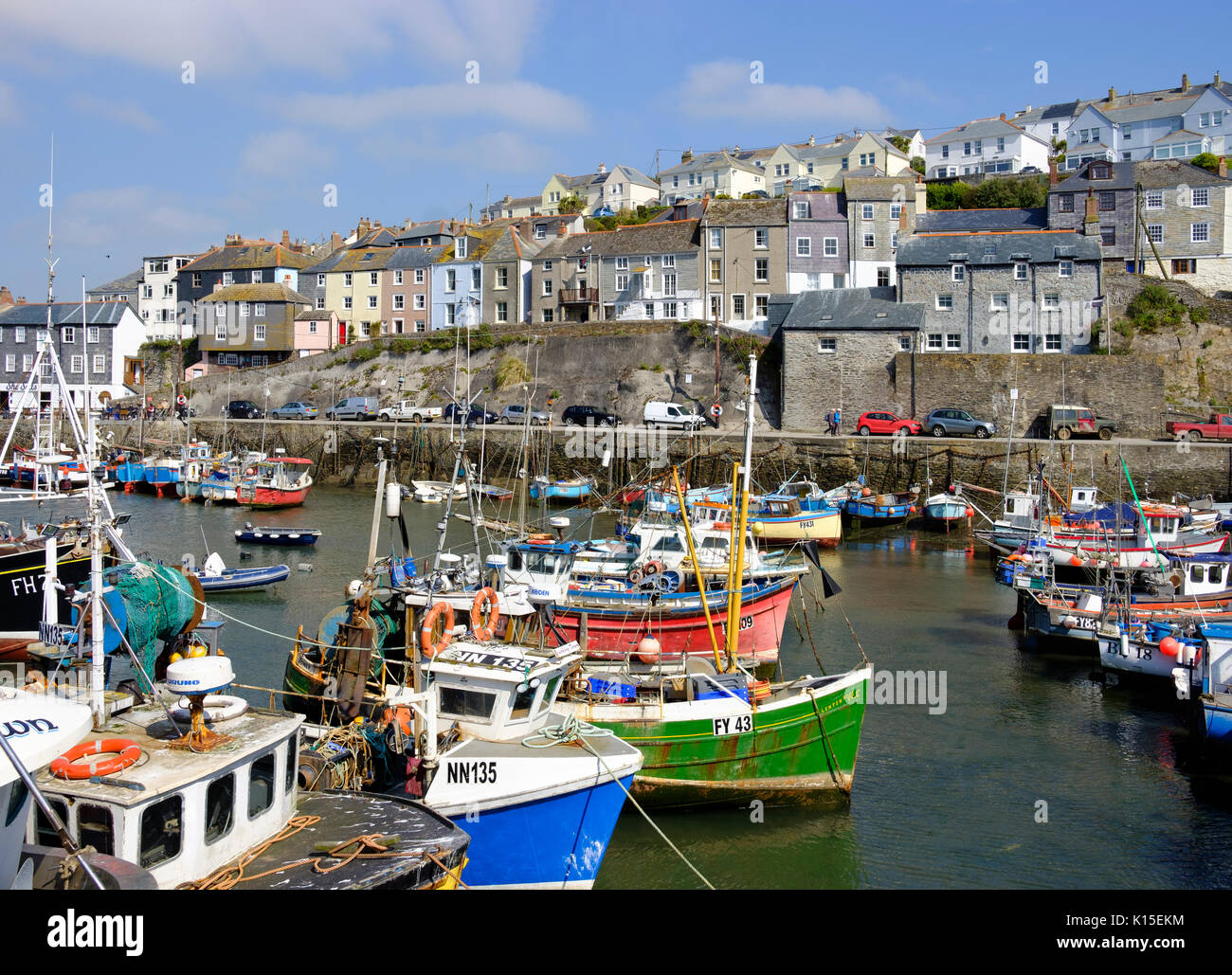 Fishing port, Mevagissey, Cornwall, England, United Kingdom Stock Photo