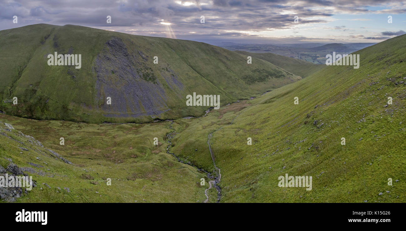 Morning views looking south from a drone over Blencathra Stock Photo