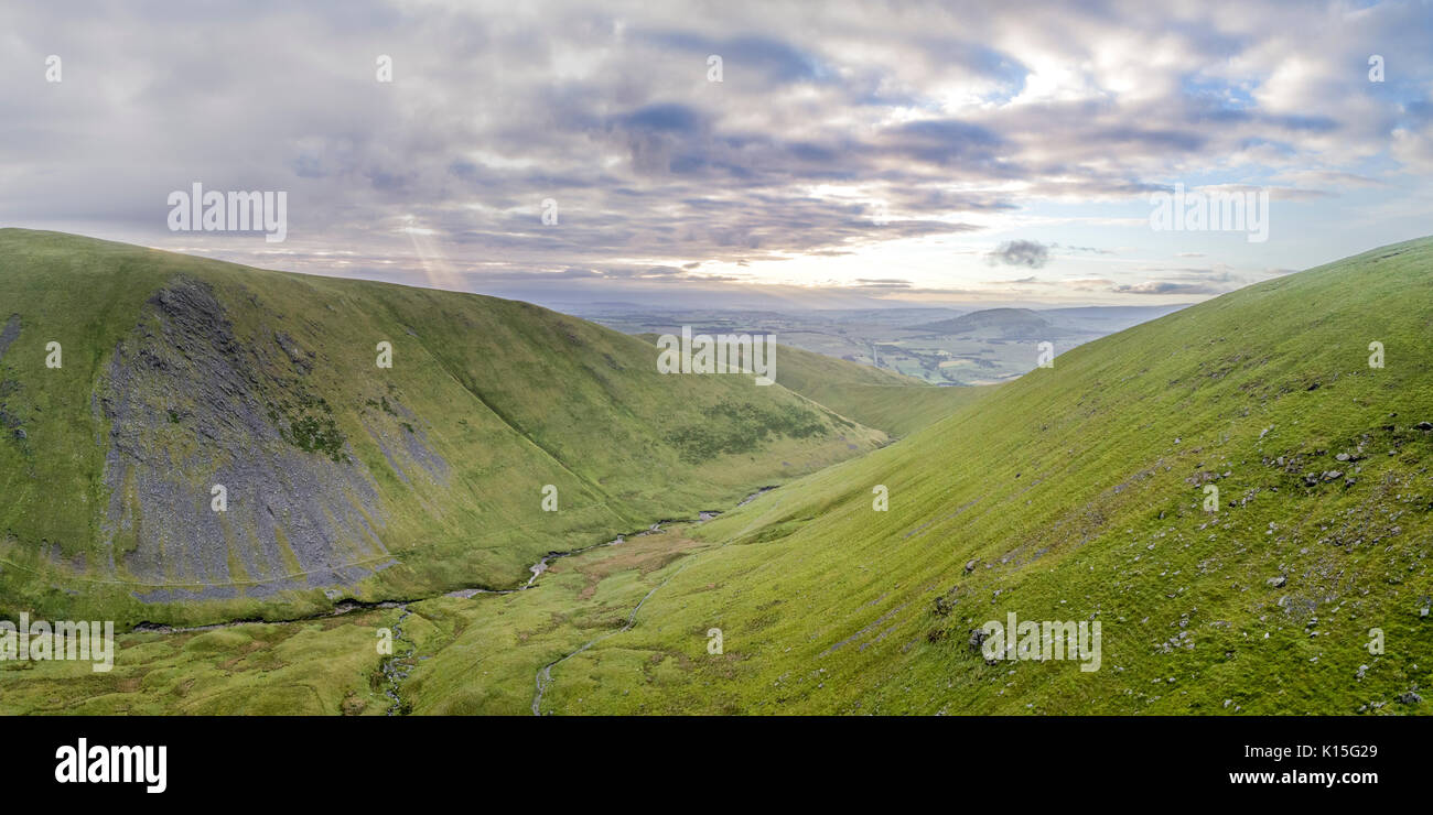 Morning views looking south from a drone over Blencathra Stock Photo