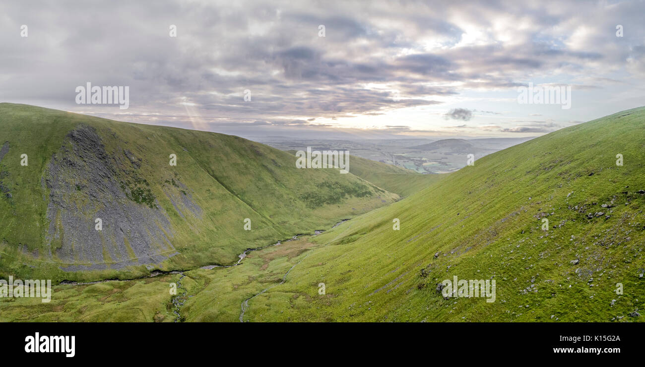 Morning views looking south from a drone over Blencathra Stock Photo