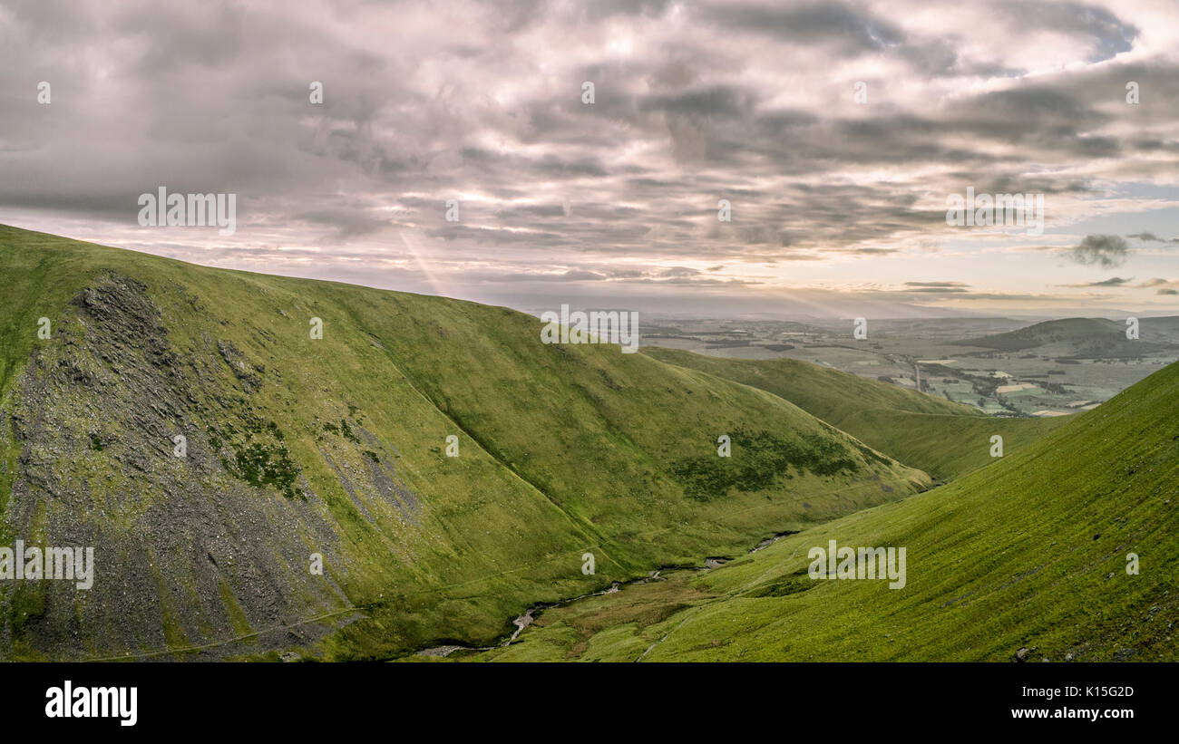Morning views looking south from a drone over Blencathra Stock Photo