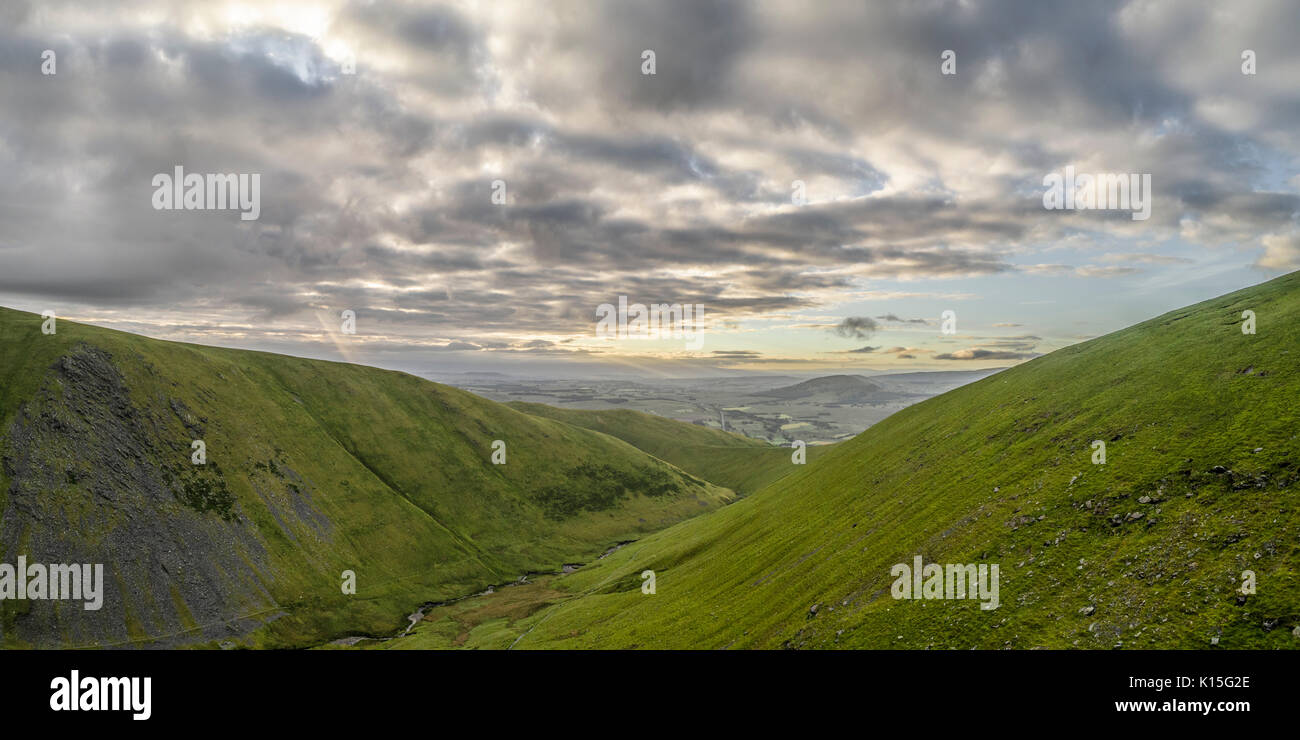 Morning views looking south from a drone over Blencathra Stock Photo