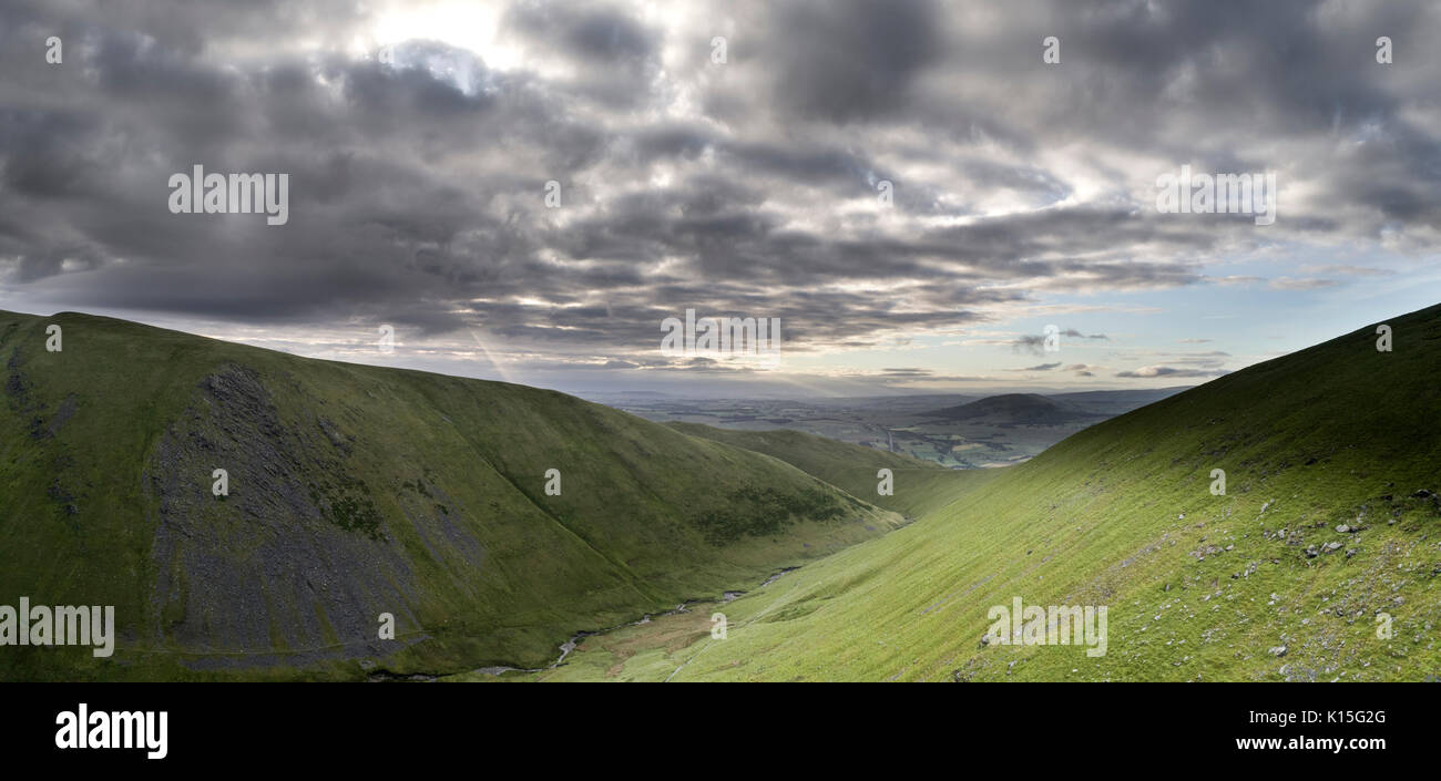 Morning views looking south from a drone over Blencathra Stock Photo