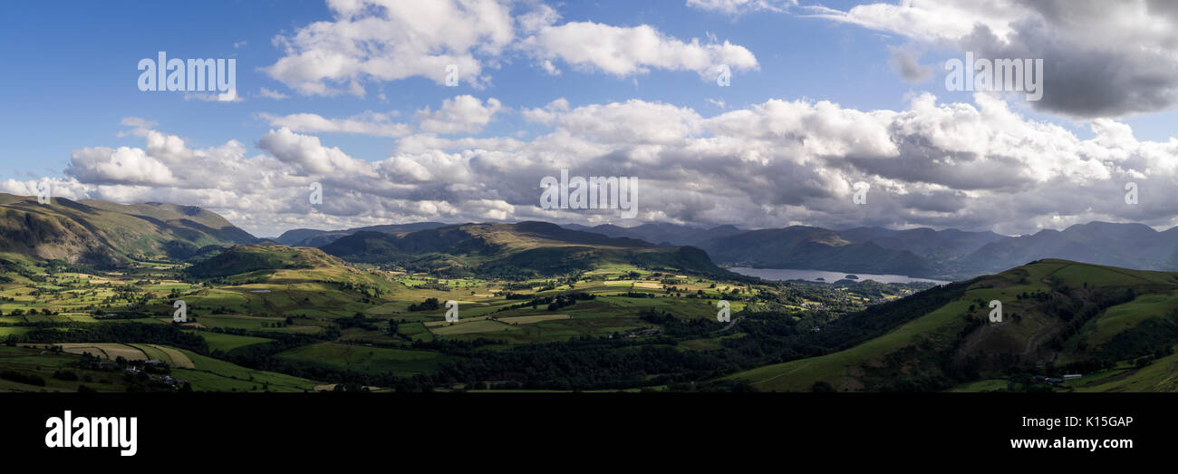 Looking south throughth the Glenderaterra Valley towards Keswick Stock Photo