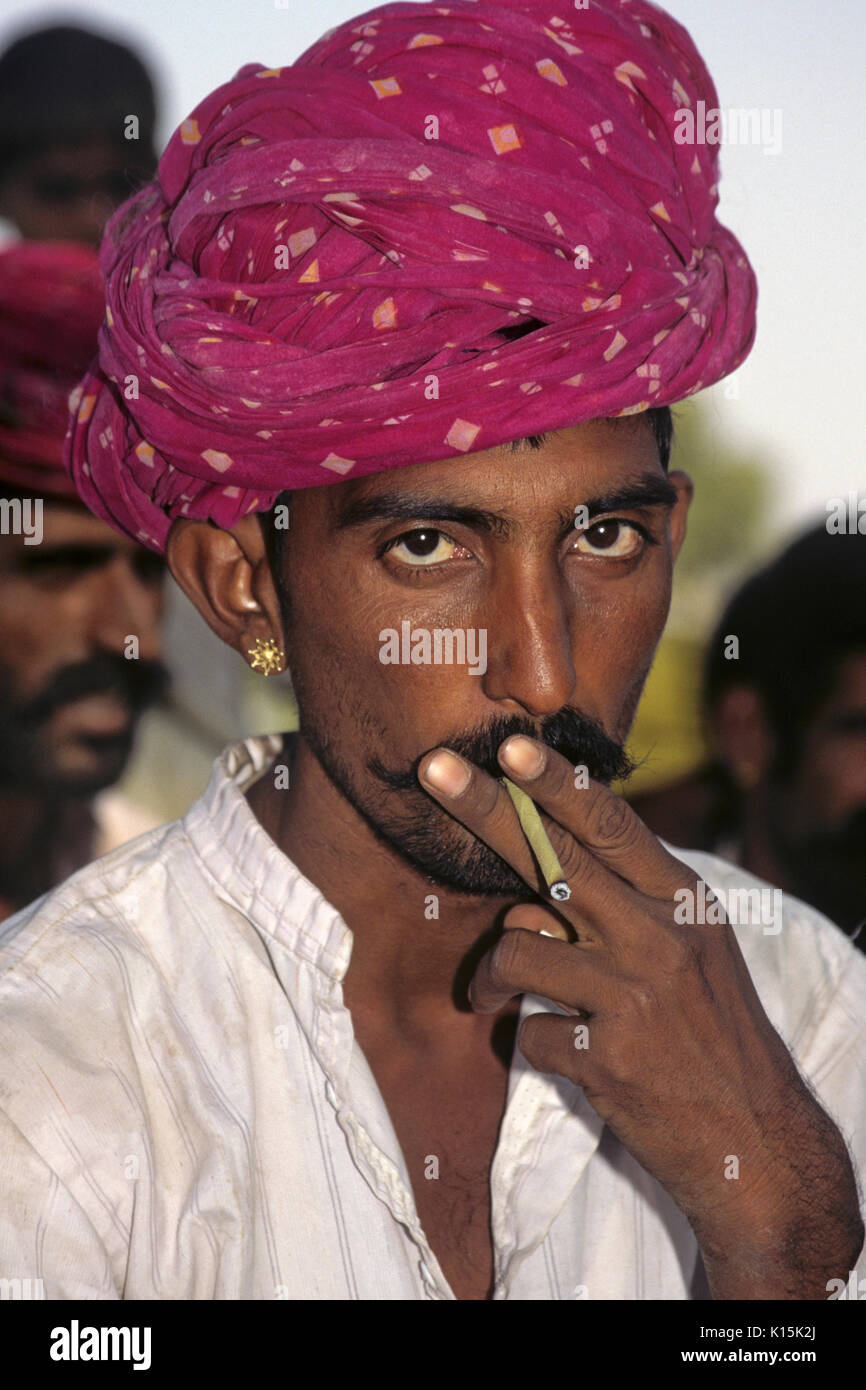 Brahmin man, Khimsar, Rajasthan, India Stock Photo