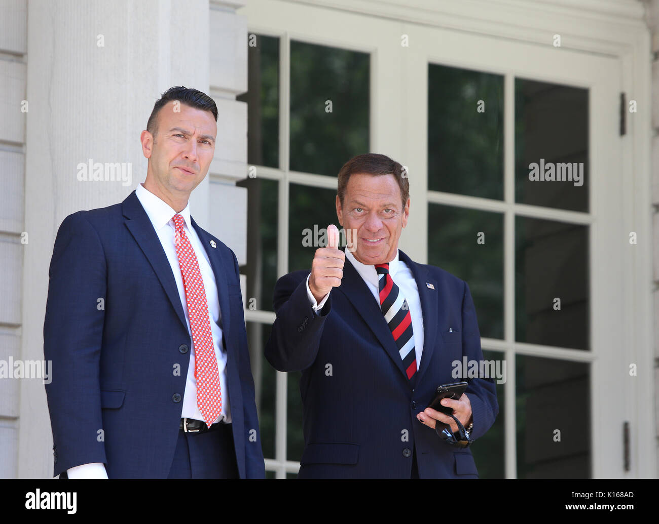 New York, USA. 24th Aug, 2017. Actor & activist Joe Piscopo. New York City Council member for Staten Island, Joe Borelli, led a press conference in front of Manhattan's City Hall where, joined by other lawmakers and activists, he urged that New York City maintain Columbus's heritage for the sake of the country's vast Italian-American population. Credit: PACIFIC PRESS/Alamy Live News Stock Photo