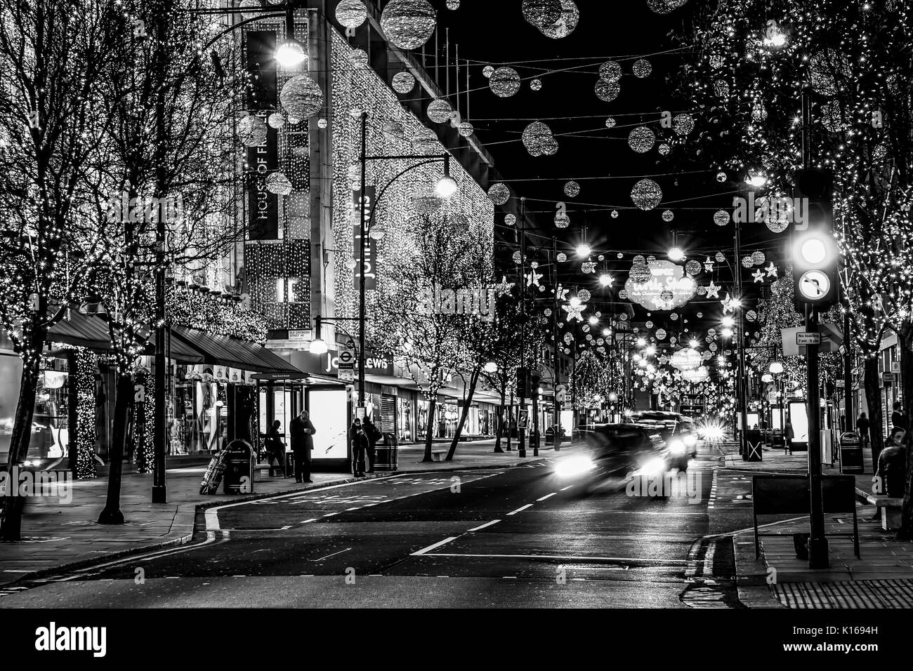 The big stores at London Oxford street House of Fraser at Christmas