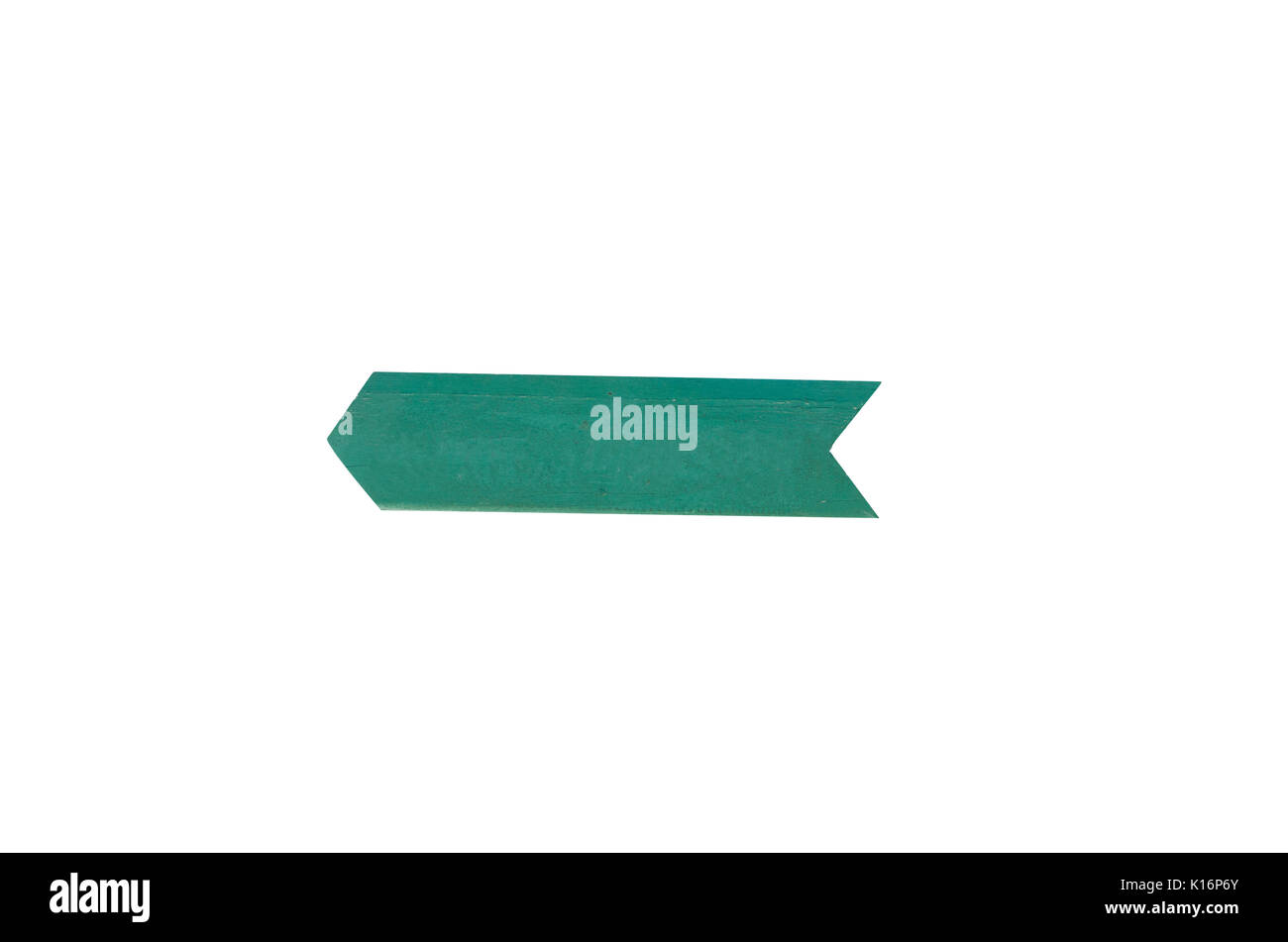 green wooden arrow sign on white background Stock Photo - Alamy