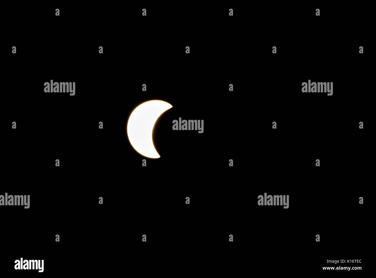 Solar eclipse from Virginia Beach, VA - 08/21/2017 Stock Photo