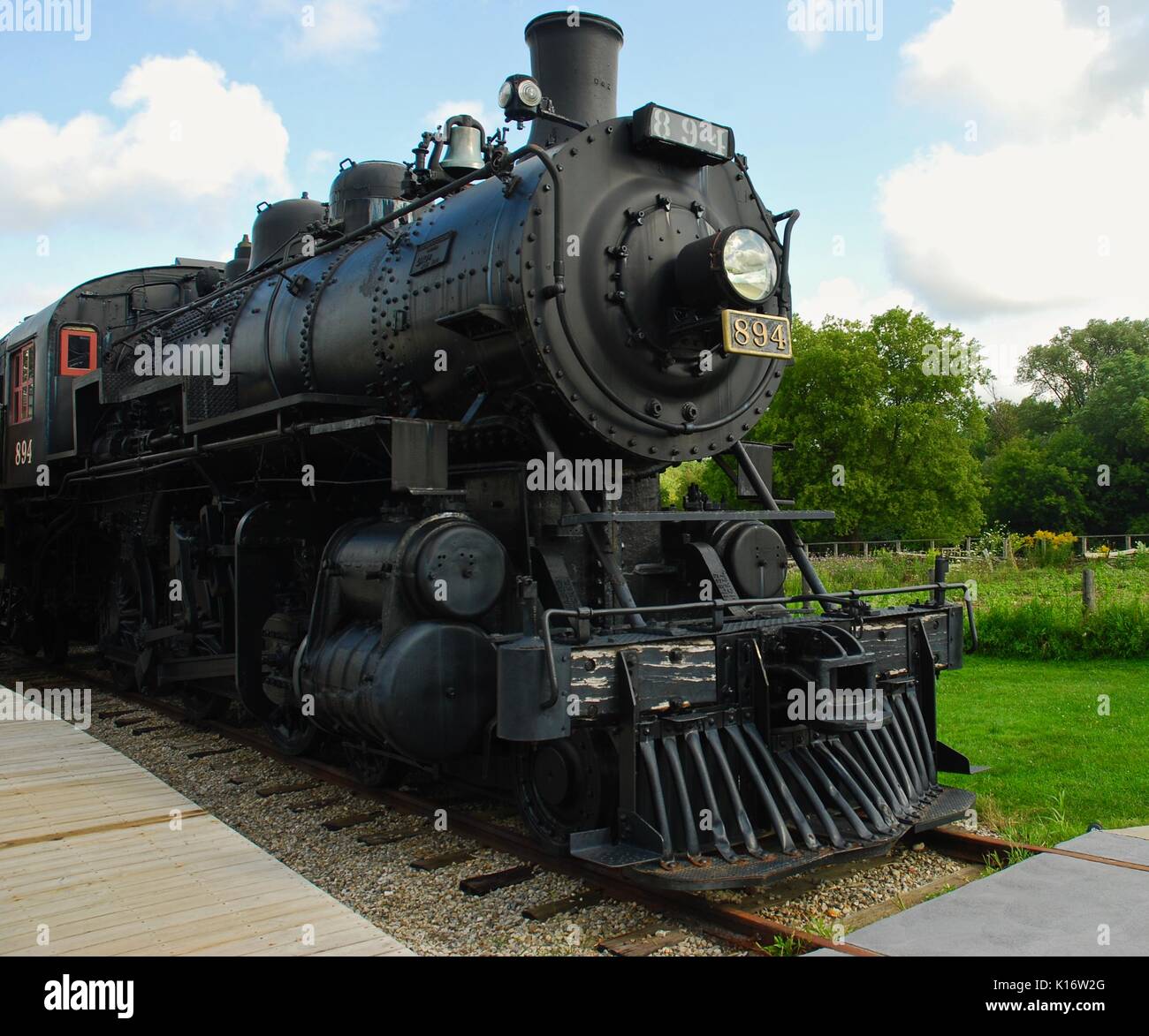 Steam Engine Train on a summer morning in Waterloo Region Ontario Stock