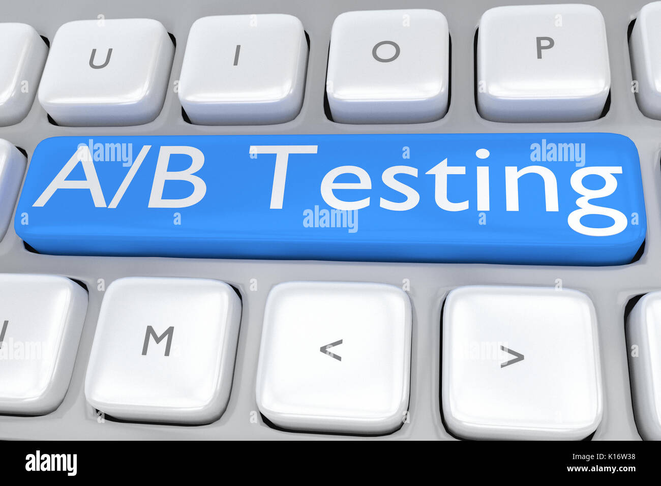 3D illustration of computer keyboard with the script "A/B Testing" on ...