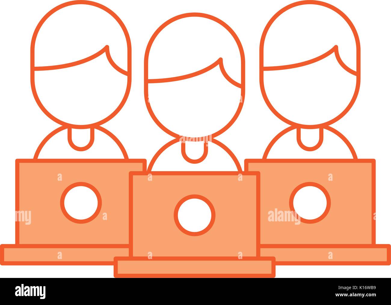 teamwork people avatars with laptops Stock Vector Image & Art - Alamy