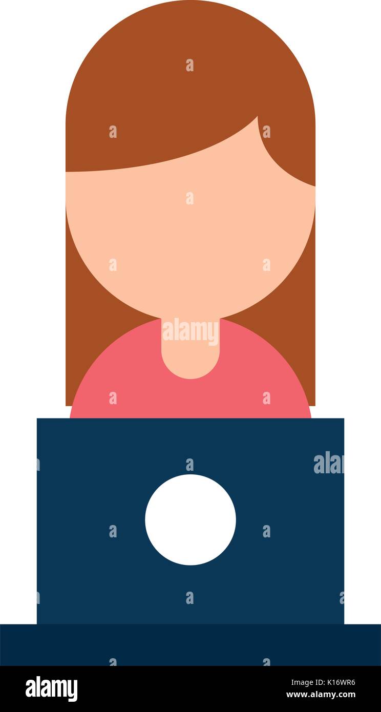 businesswoman avatar with laptop Stock Vector Image & Art - Alamy