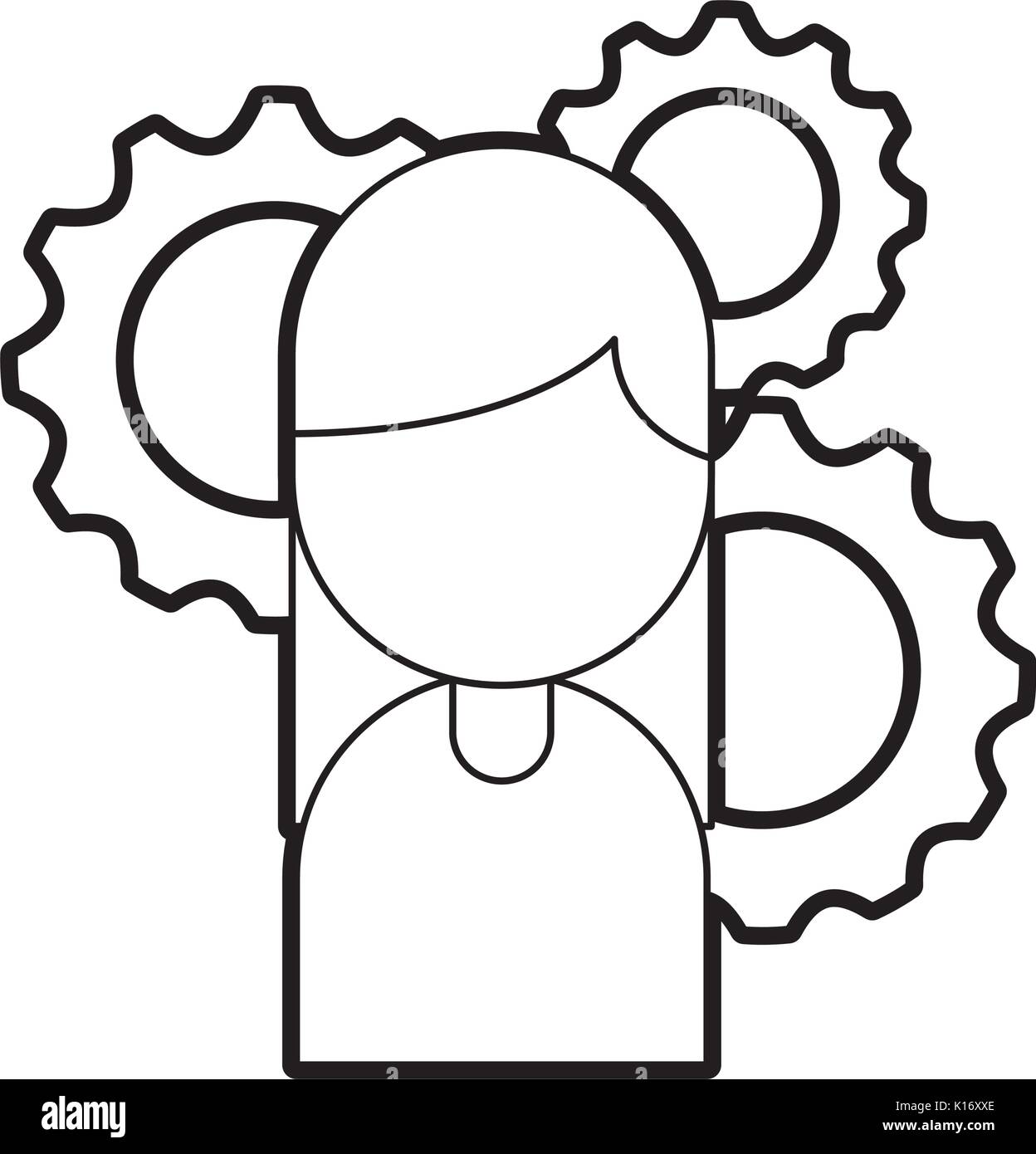 businesswoman avatar with gears Stock Vector Image & Art - Alamy