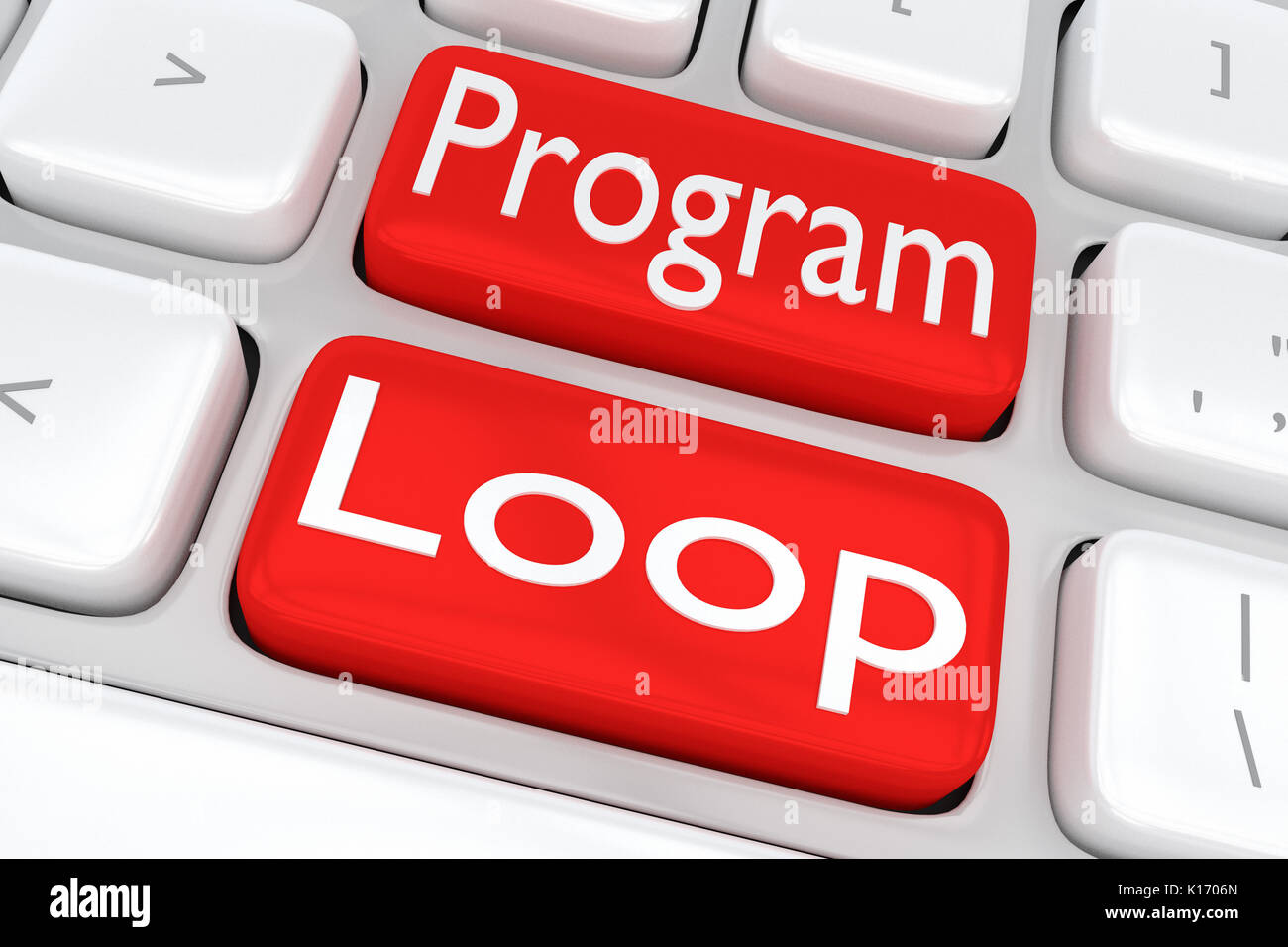 3D illustration of computer keyboard with the print