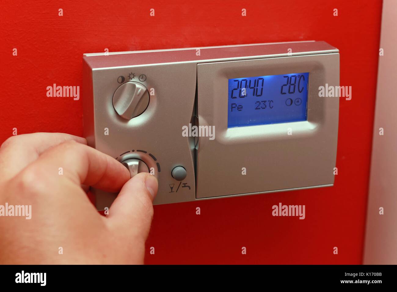 Control panel for heat at home. Stock Photo