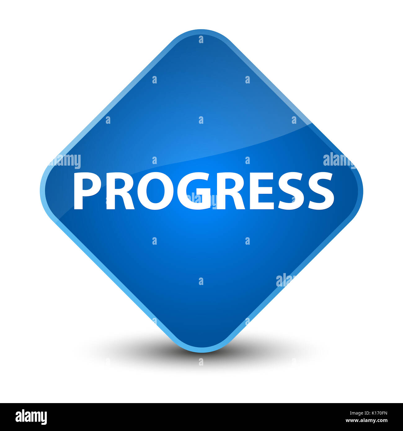 Progress isolated on elegant blue diamond button abstract illustration ...