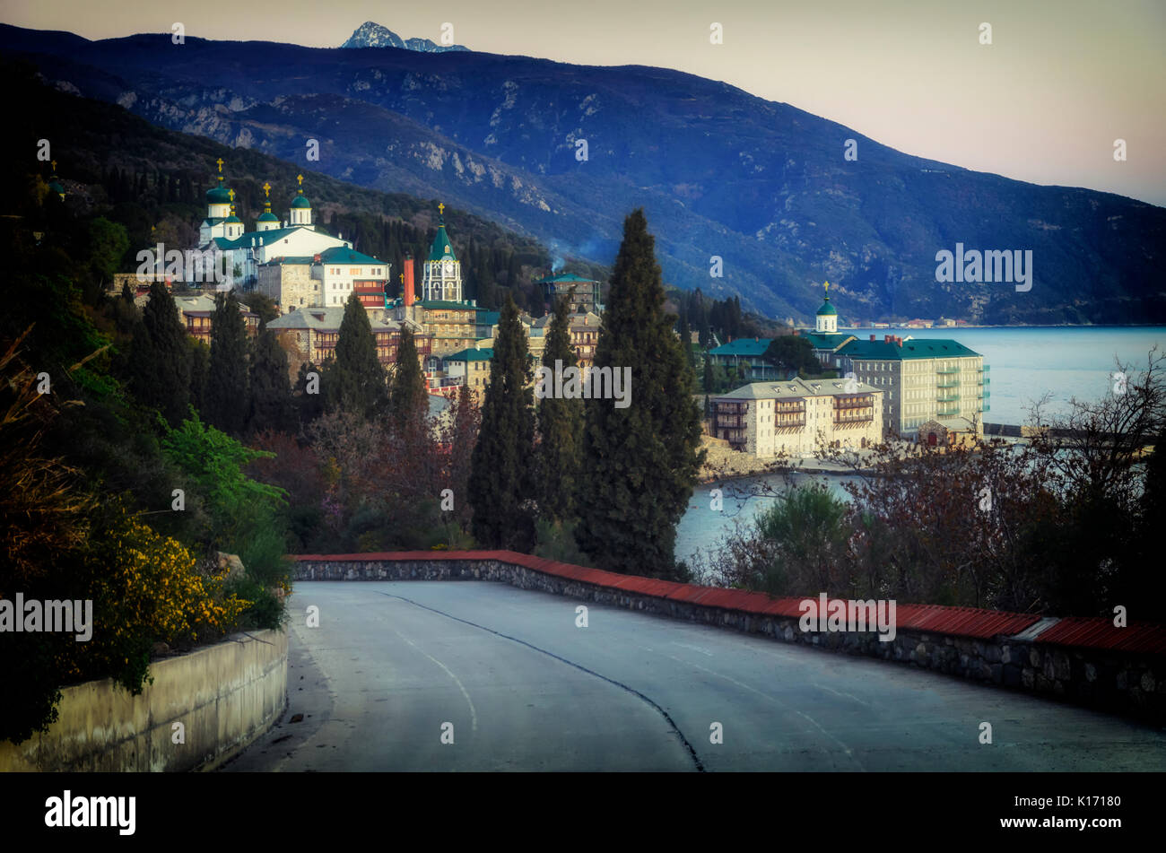 St Panteleimon monastery, Mount Athos Stock Photo Alamy