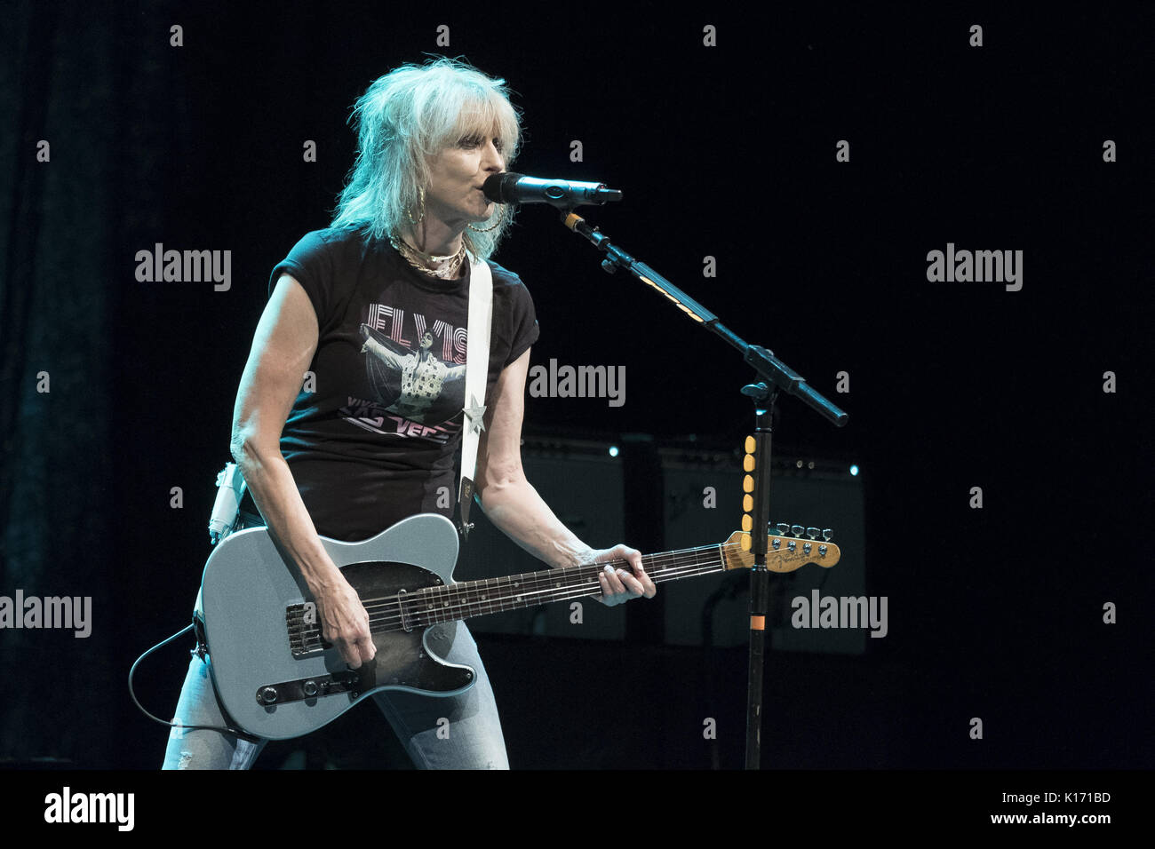 Chrissie Hynde of The Pretenders as the band play the Universal Music Festival 2017 at the Teatro Real in Madrid, Spain.  Featuring: Chrissie Hynde, The Pretenders Where: Madrid, Community of Madrid, Spain When: 24 Jul 2017 Credit: Oscar Gonzalez/WENN.com Stock Photo