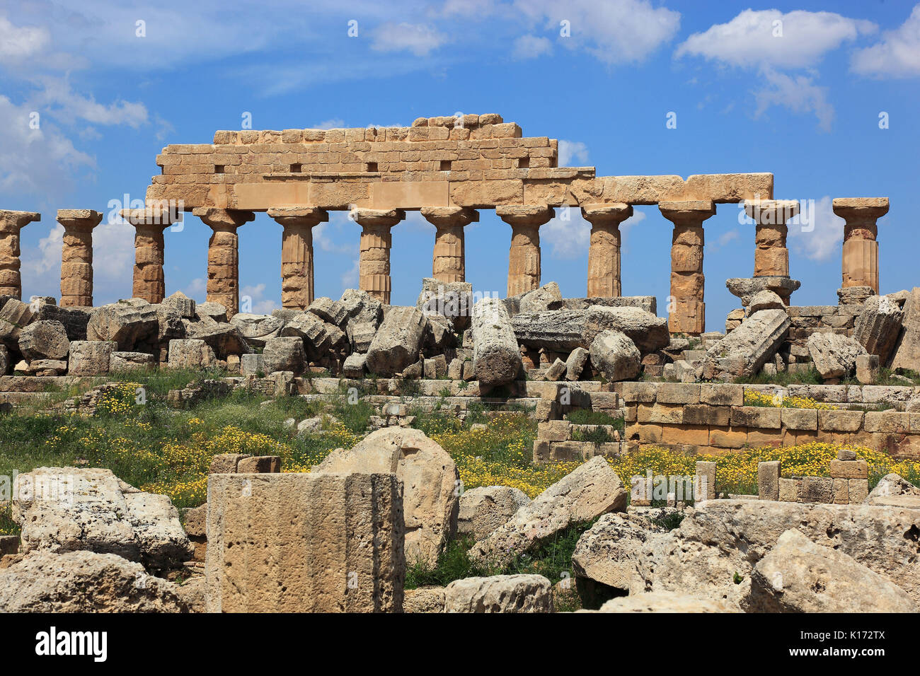 Sicily, Selinunte, Ital. Selinunte, in the archaeological site of the Trapani province, remnants of the temples of the Acropolis Stock Photo