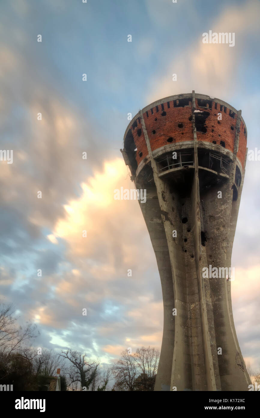 Water tower in Vukovar Stock Photo