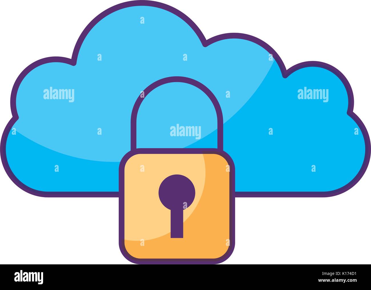 cloud computing with padlock Stock Vector Image & Art - Alamy