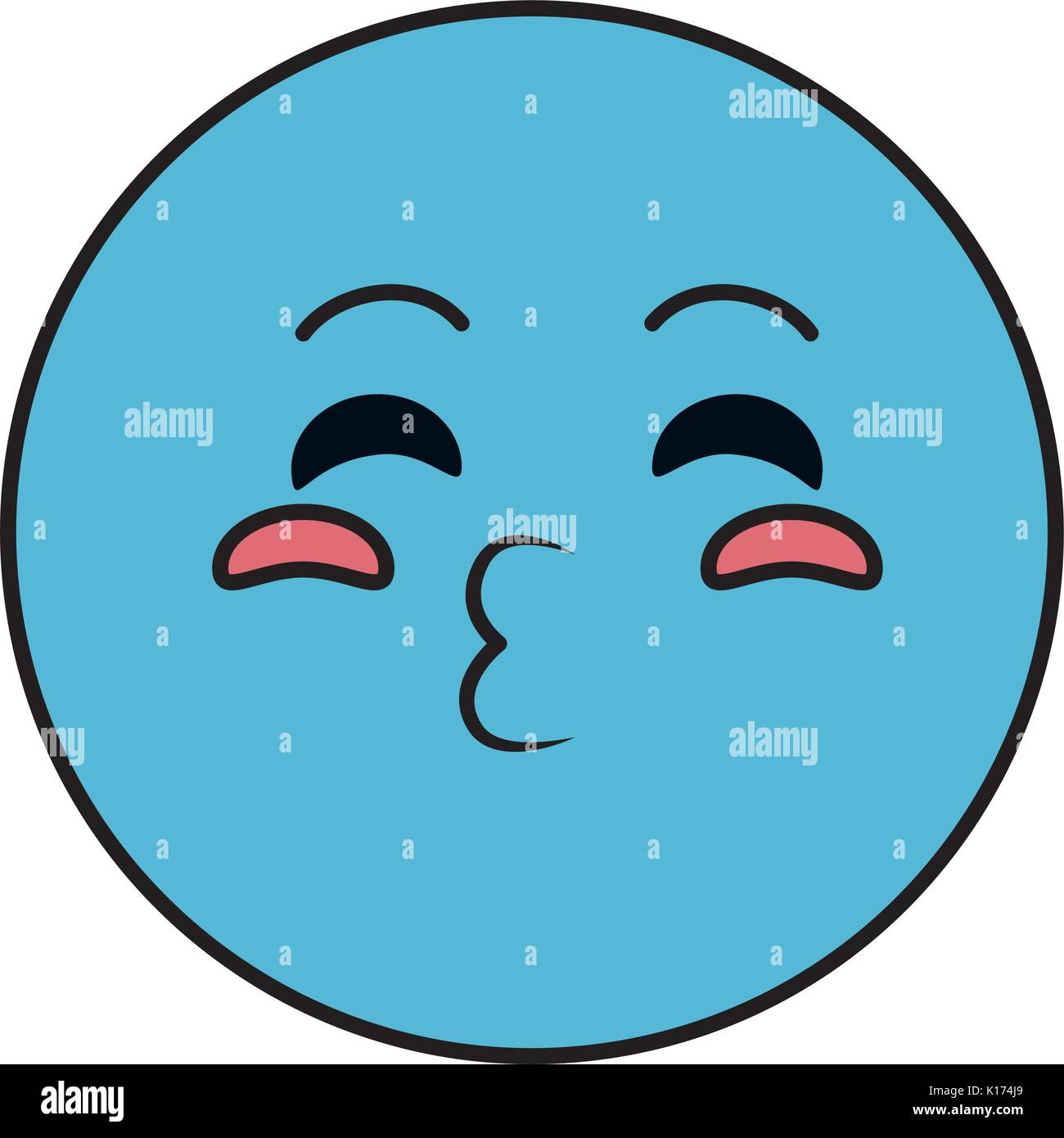 kiss emoticon face character icon Stock Vector Image & Art - Alamy