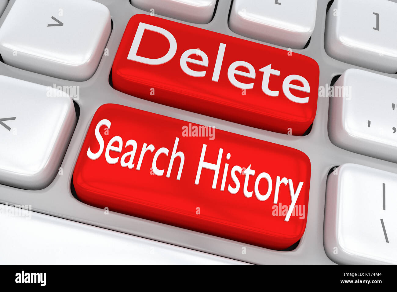 3D illustration of computer keyboard with the print "Delete Search