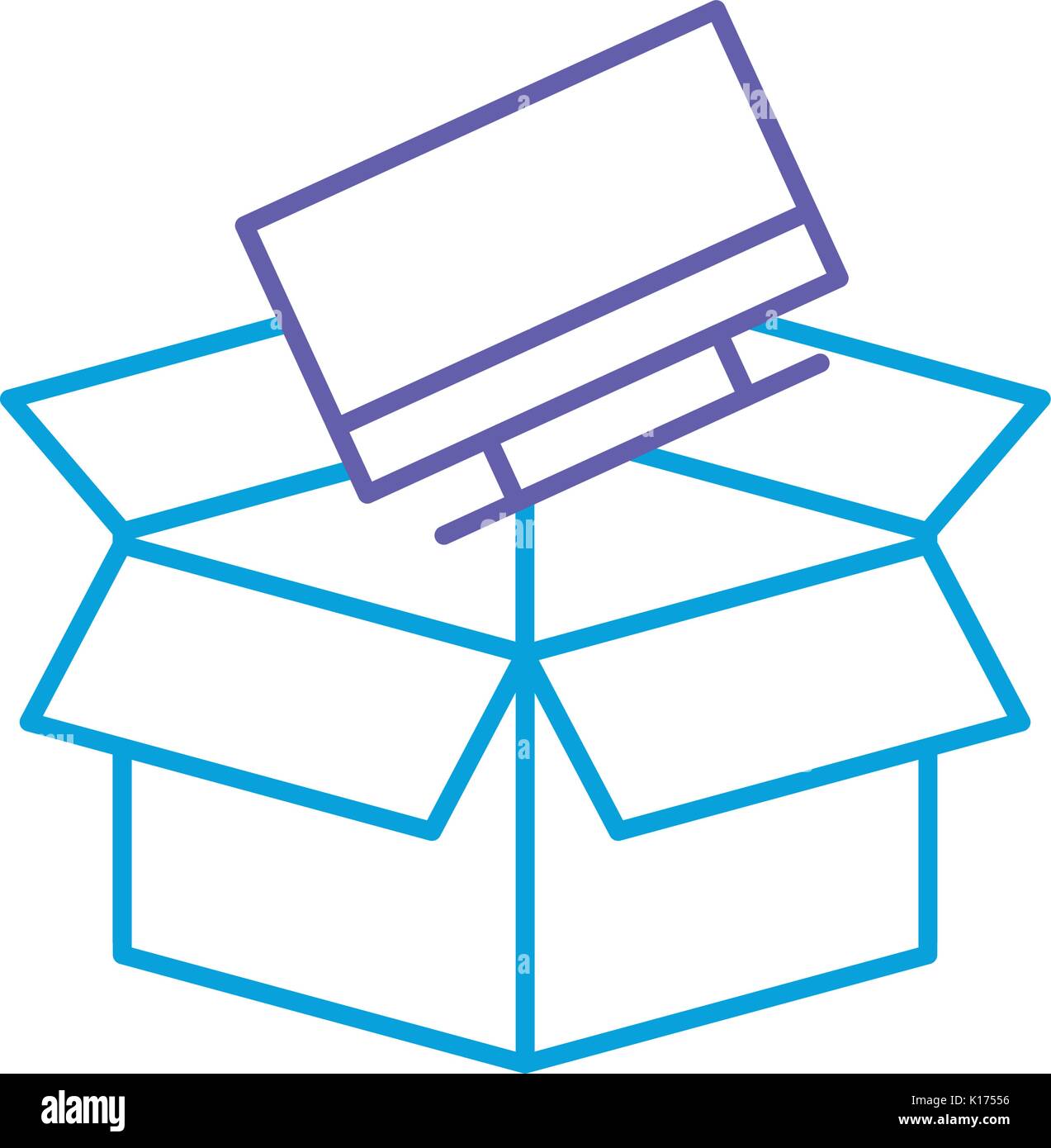 box with monitor computer isolated icon Stock Vector Image & Art - Alamy