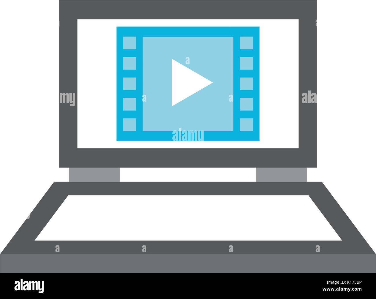 laptop with media player isolated icon Stock Vector Image & Art - Alamy
