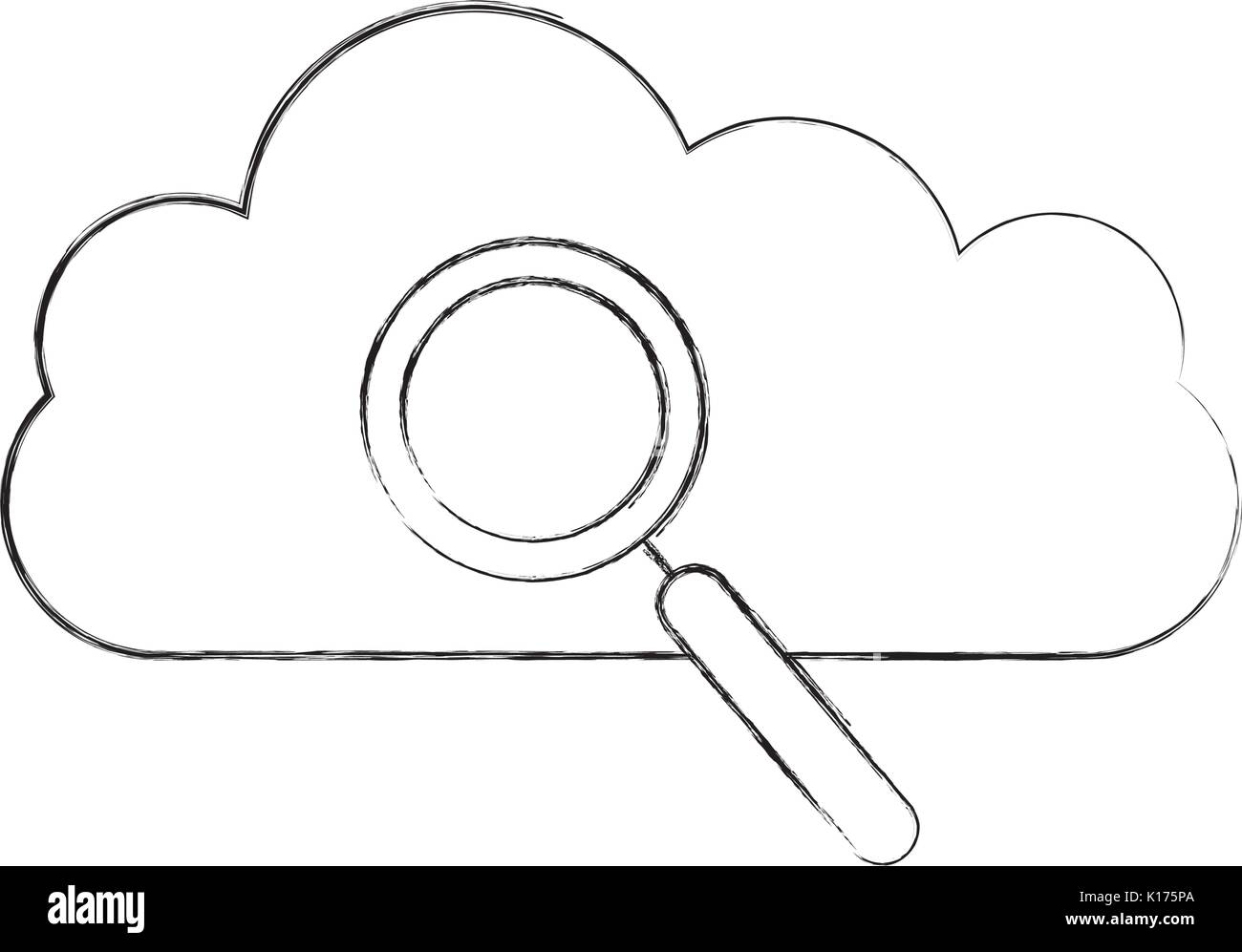 Magnifying cloud storage Black and White Stock Photos & Images - Alamy