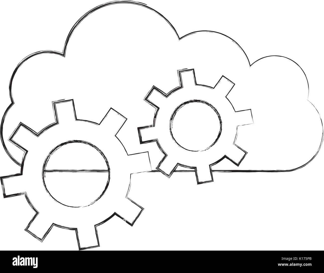 cloud computing with gears Stock Vector Image & Art - Alamy