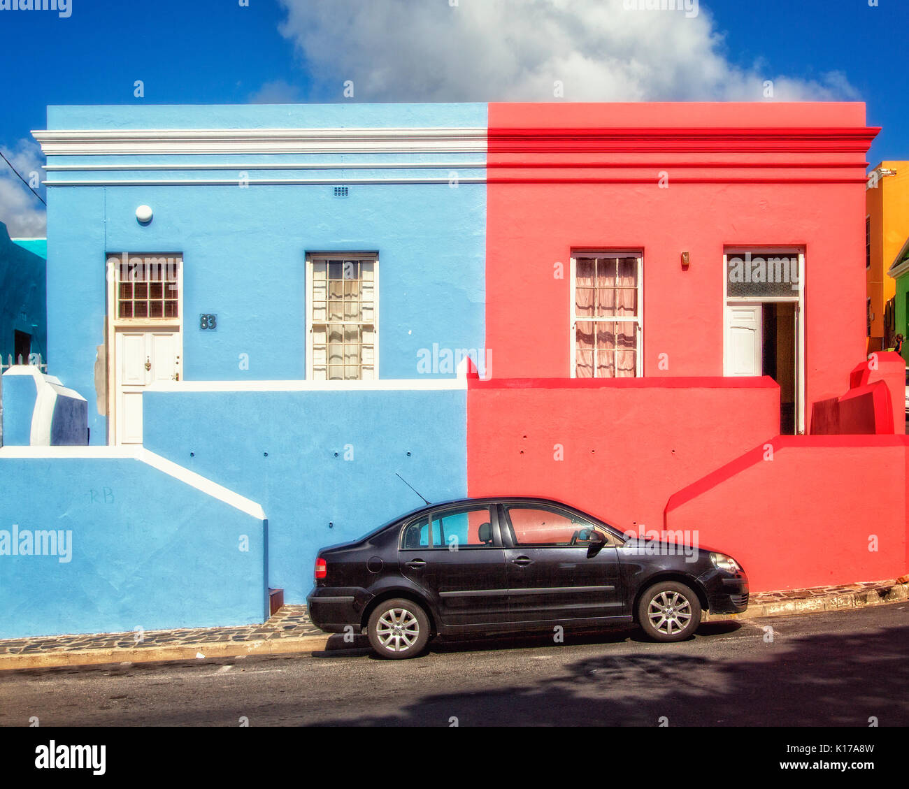 Colorful houses in the Malay Quarter of Cape Town, South Africa Stock Photo