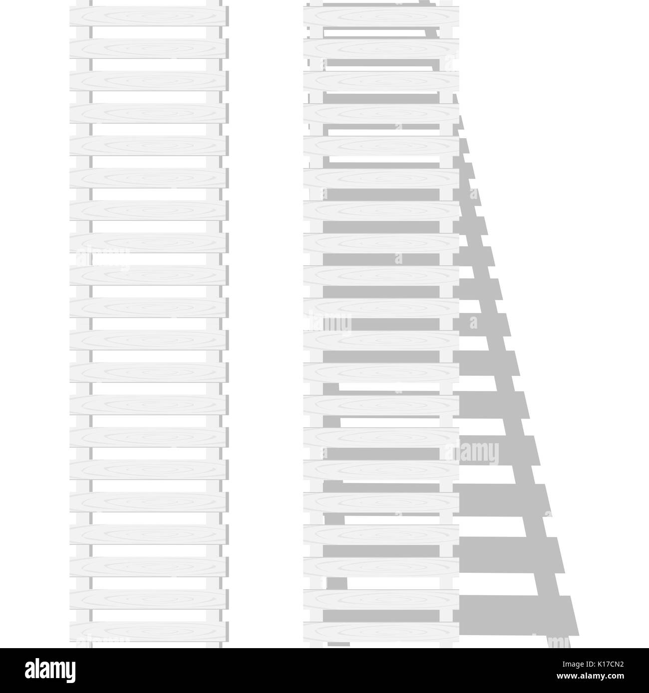 White wooden ladder Isolated. Vector flat illustration Stock Vector