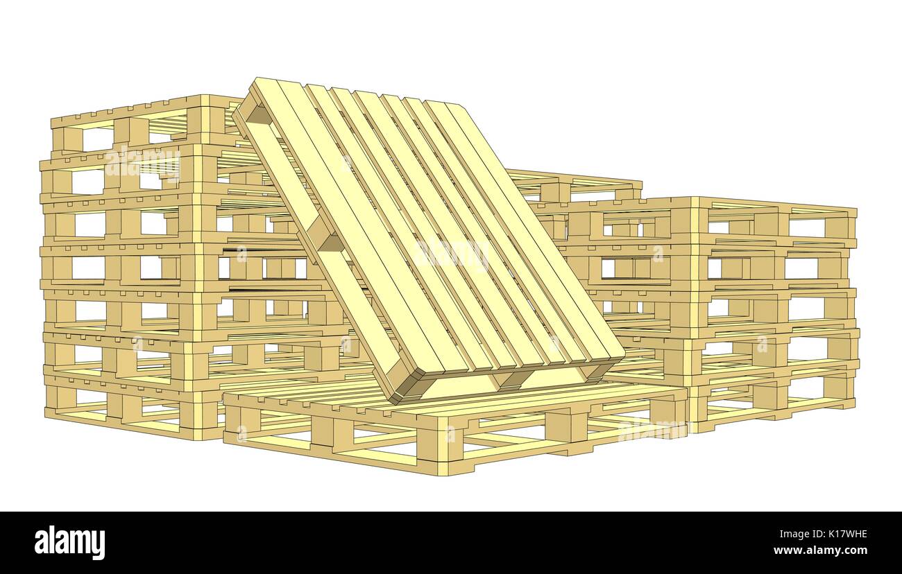 Wooden pallets. Isolated on white Stock Vector Image & Art - Alamy